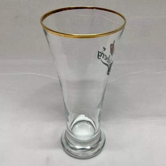 Carlsberg Crown Pilsner Flute 16 oz Beer Pint Glass Gold Rim Vintage EUC - Picture 8 of 12
